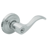 Baldwin Estate 5255 Keyed Wave Lever with Classic Rose